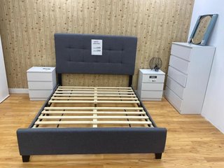CAMA GRIS NUEVA 150X190 CON COLCHON VISCOELASTICO