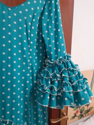 Traje de flamenca turquesa