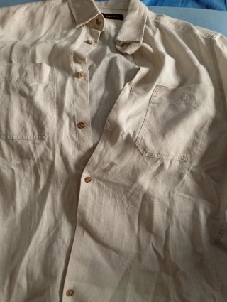 Camicia Piombo Lino Beige Tg. M
