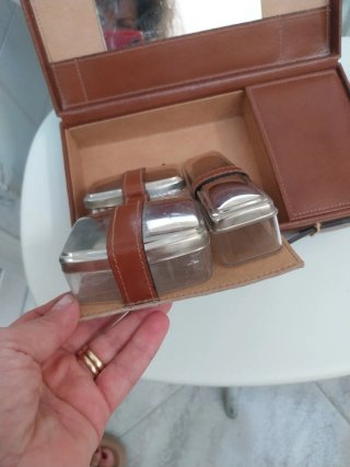 Set toilette uomo vintage pelle