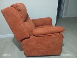 Sillón reclinable naranja de ante