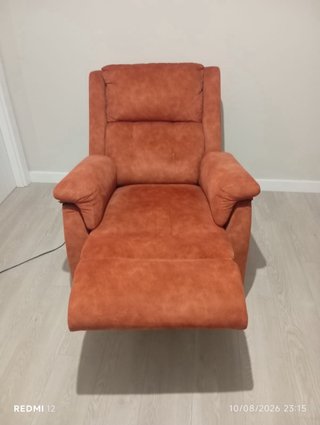 Sillón reclinable naranja de ante