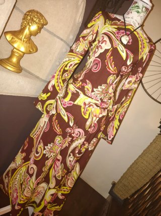 VESTIDO ESTAMPADO FRUNCES CINTURA ZARA