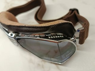 Gafas Motero Aviador Retro Marrón/Plata