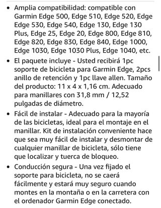 Soporte Manillar Garmin Negro