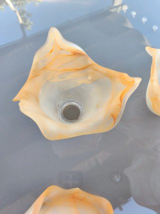 Tulipas de lámpara de cristal ámbar