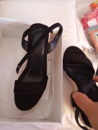 Sandalias cuña negras