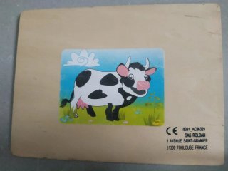 2 Puzzles Madera Infantiles Dinosaurios y Vaca