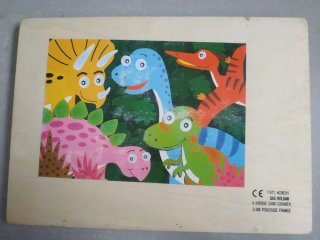 2 Puzzles Madera Infantiles Dinosaurios y Vaca