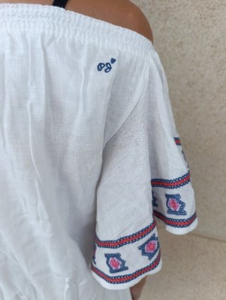 Vestido Pepe Jeans blanco bordado