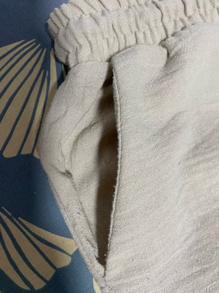 Pantalón bombacho beige mujer talla s