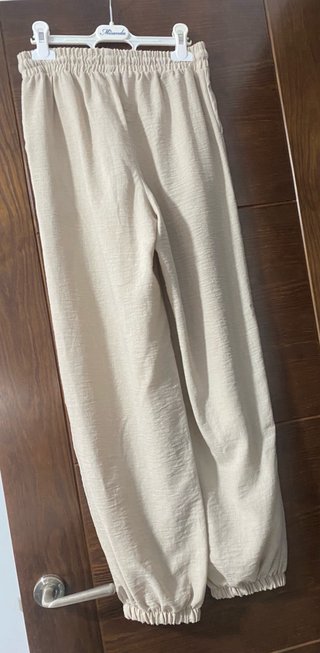 Pantalón bombacho beige mujer talla s