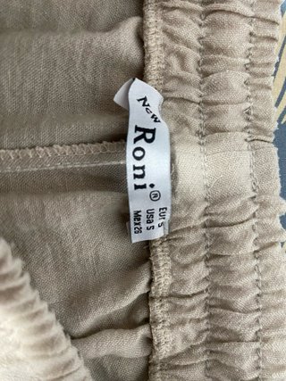 Pantalón bombacho beige mujer talla s