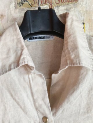 Camicia donna in lino beige