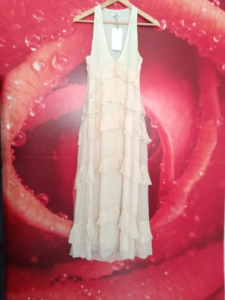 Abito Zara a balze beige