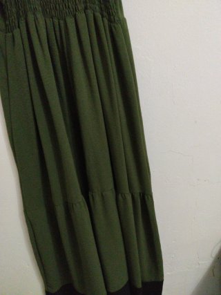 Vestido largo verde y negro