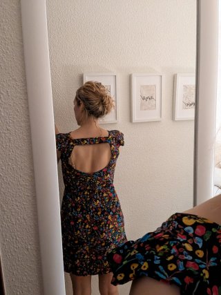 Vestido negro estampado floral Inmaculada Bertos