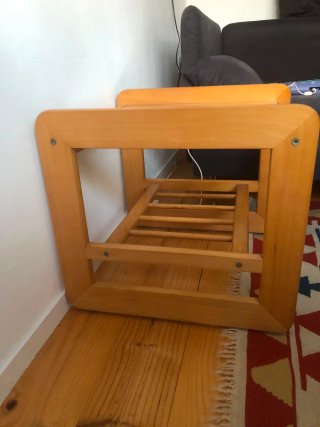 Mesa auxiliar madera y cristal
