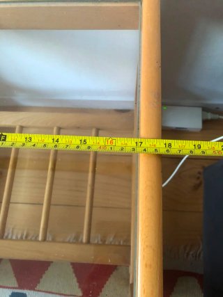 Mesa auxiliar madera y cristal