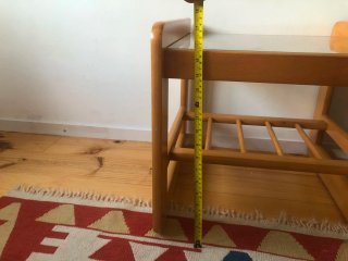 Mesa auxiliar madera y cristal