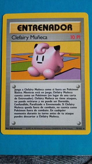 Entrenador Clefairy Muñeca Pokémon Carta