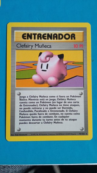 Entrenador Clefairy Muñeca Pokémon Carta