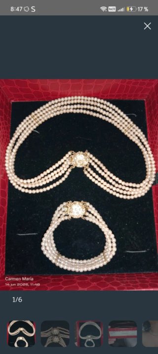 Collar y pulsera fallera adulta perlas