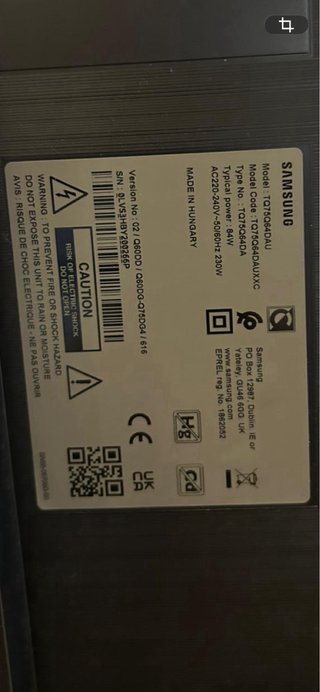 Samsung 75 TV  reparación