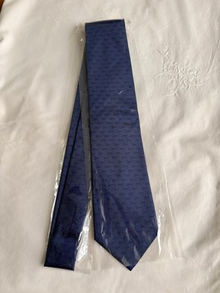 Cravatta Dior blu con monogramma