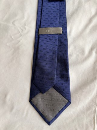 Cravatta Dior blu con monogramma