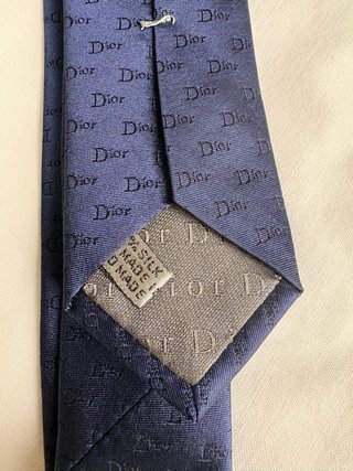 Cravatta Dior blu con monogramma