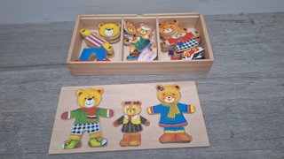 Puzzle Ositos Madera Base Encajable