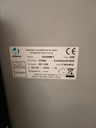 Máquina Vending Comida Caliente Jofemar Gourmet