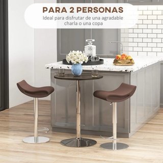 Mesa alta redonda madera y metal
