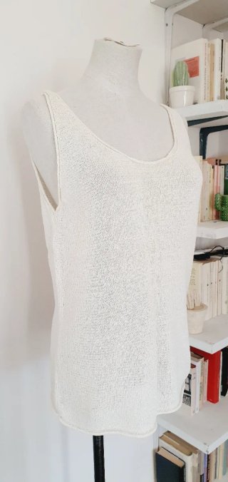 Canotta Zara Tricot Bianca