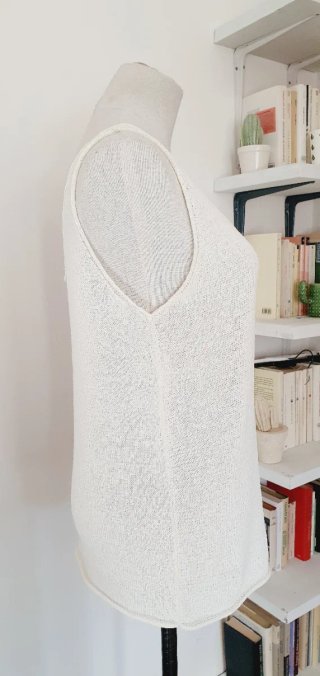 Canotta Zara Tricot Bianca