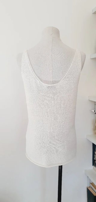 Canotta Zara Tricot Bianca