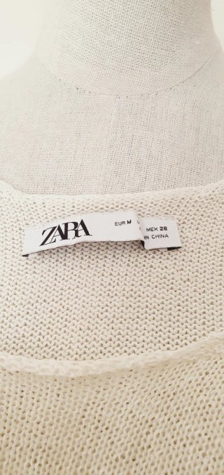Canotta Zara Tricot Bianca