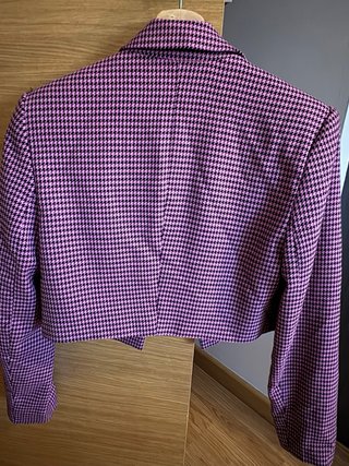 Blazer cropped pata de gallo