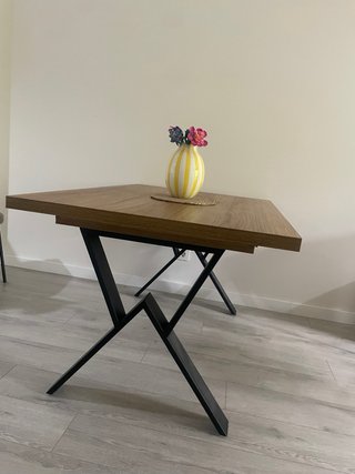 Mesa comedor extensible madera y metal