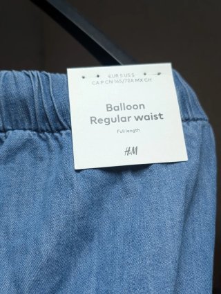 Pantalón efecto globo azul denim