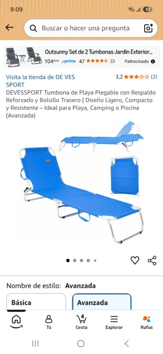 Tumbona plegable