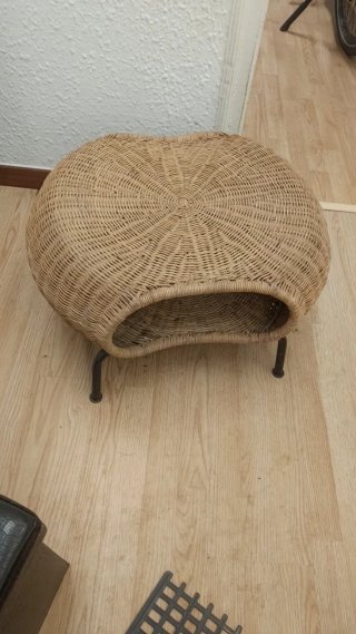 IKEA Gamlehult Natural Mimbre reposapiés puff