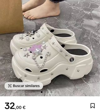 Zuecos blancos plataforma talla 36-37