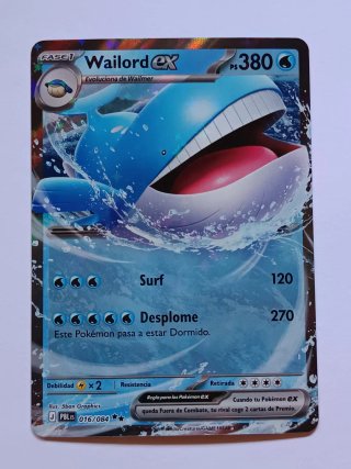 Carta Pokémon Wailord EX 016/084