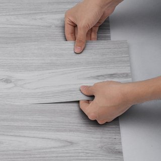 Azulejos de Vinilo Autoadhesivos 36 x 6 pulgadas, 20 Azulejos de 0.62mm de Grosor, Peel & Stick, Diseño de Madera Gris Claro para Suelos de Cocina, Comedor, Dormitorios y Baños, Fácil para Decorac...