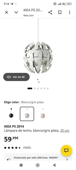Lámpara de techo IKEA PS 2014
