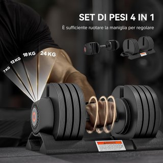 Conjunto de Pesas de Gimnasio, Conjunto de Mancuernas Ajustables para Brazos con Base de Almacenamiento y Mango Antideslizante, Mancuernas, para Entrenamiento de Fitness en Casa y Gimnasio, Negro