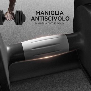 Conjunto de Pesas de Gimnasio, Conjunto de Mancuernas Ajustables para Brazos con Base de Almacenamiento y Mango Antideslizante, Mancuernas, para Entrenamiento de Fitness en Casa y Gimnasio, Negro