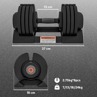 Conjunto de Pesas de Gimnasio, Conjunto de Mancuernas Ajustables para Brazos con Base de Almacenamiento y Mango Antideslizante, Mancuernas, para Entrenamiento de Fitness en Casa y Gimnasio, Negro